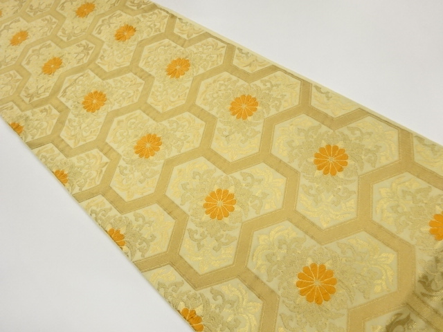 JAPANESE FUKURO OBI / WOVEN BISHAMON KIKKO PATTERN